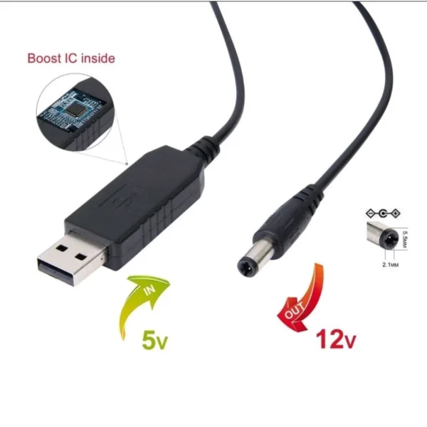 293b3c3fb4d3e81b3473190108e295ed.webp Power Bank Cable USB DC 5V To DC 9V 12V Step up Module Converter