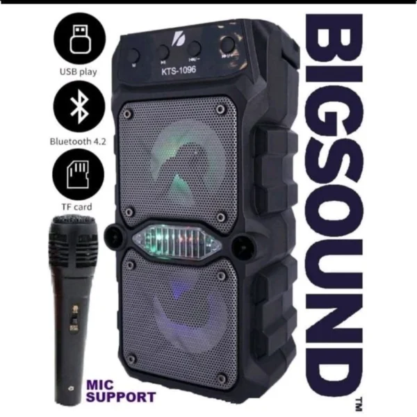 2be8b66ed31e2f6d685f5e61e1b6eea2.webp KTS1062 Wireless Portable Bluetooth Speaker With Led Light Support Mic