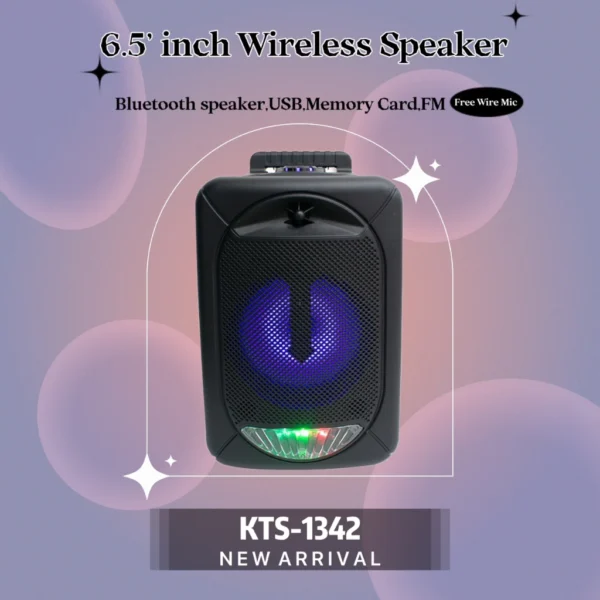 my-11134207-23010-1hs7gcbpzhmvc9.webp KTS 1342 6 12 cm Wireless Speaker Bluetooth Speaker USB Memory Card FM