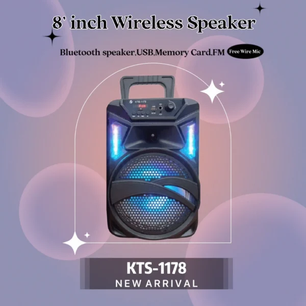 KTS 1178 20 cm Wireless Speaker Bluetooth Speaker FM USB Memory Card