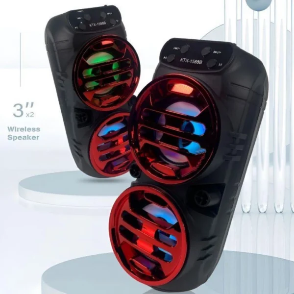 my-11134207-820l6-mjf8wduqj4lg76.webp KTX 1588B dual 7 cm portable speaker outdoor wireless speaker with fm radio NO MIC FUNCTION